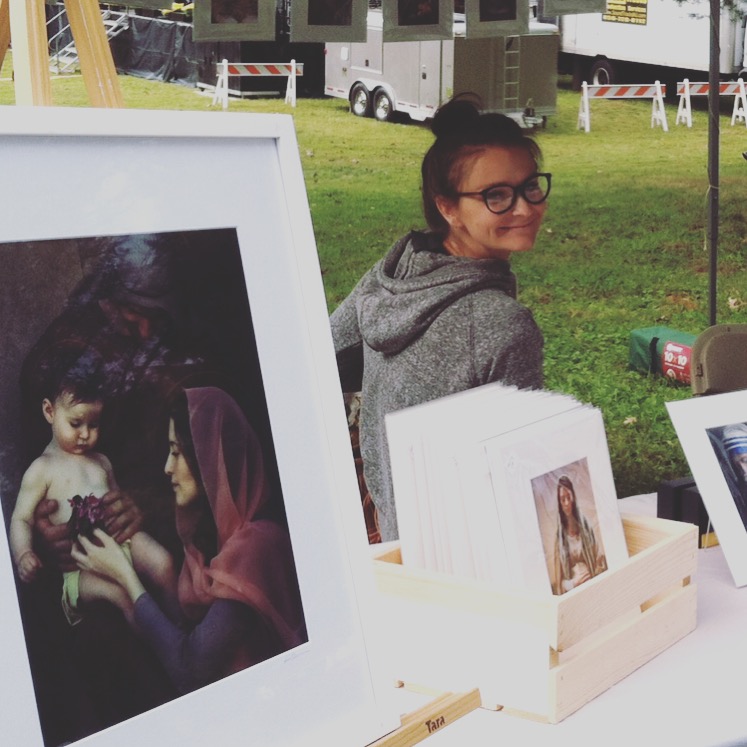 Kristyn at The Saints Project booth, Abbeyfest 2016.